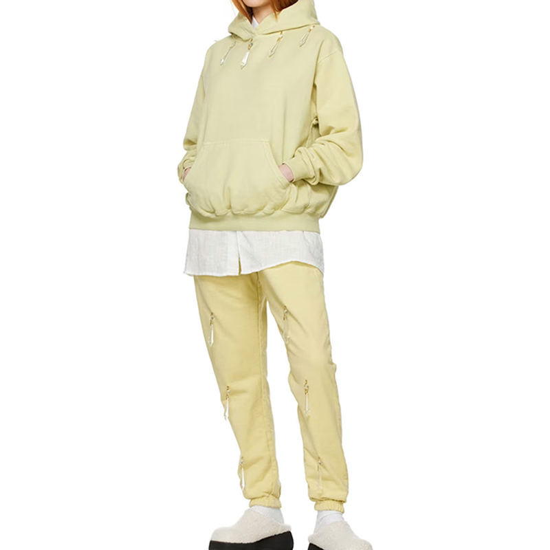 customize your yellow hoodie women at hongfeng with heavyweight cotton and rhinestone accents.